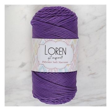 Loren Polyester Soft Macrame 34434 LM025 Koyu Mor El Örgü İpi