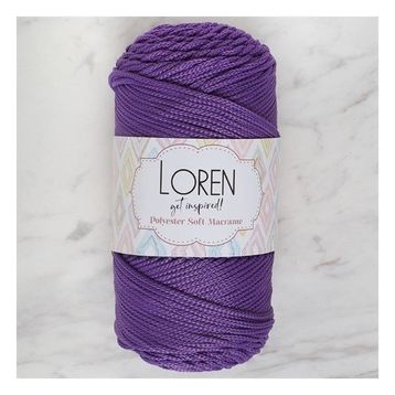 Loren Polyester Soft Macrame 34434 LM025 Koyu Mor El Örgü İpi
