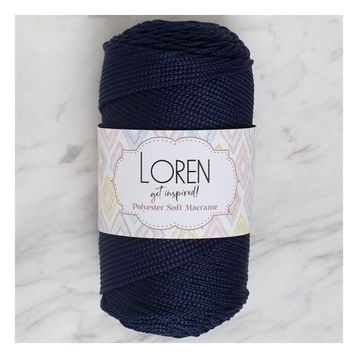 Loren Polyester Soft Macrame 34436 LM030 Koyu Lacivert El Örgü İpi