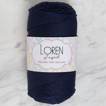 Loren Polyester Soft Macrame 34436 LM030 Koyu Lacivert El Örgü İpi