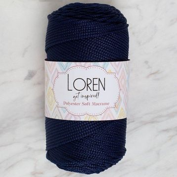 Loren Polyester Soft Macrame 34436 LM030 Koyu Lacivert El Örgü İpi