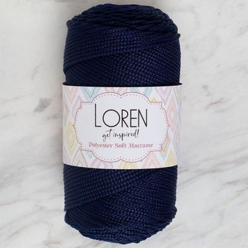 Loren Polyester Soft Macrame 34436 LM030 Koyu Lacivert El Örgü İpi