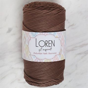Loren Polyester Soft Macrame 34438 LM032 Kahverengi El Örgü İpi