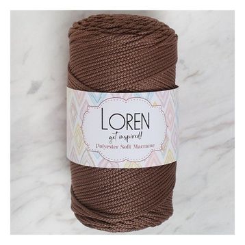 Loren Polyester Soft Macrame 34438 LM032 Kahverengi El Örgü İpi