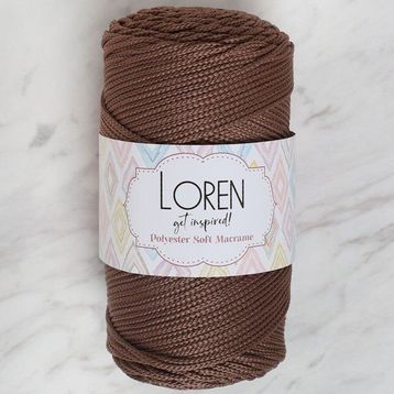Loren Polyester Soft Macrame 34438 LM032 Kahverengi El Örgü İpi