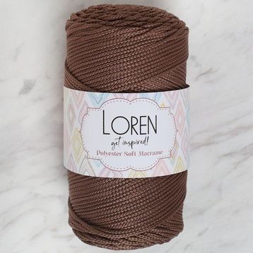 Loren Polyester Soft Macrame 34438 LM032 Kahverengi El Örgü İpi
