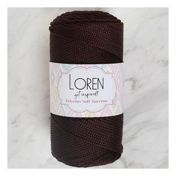 Loren Polyester Soft Macrame 34440 LM034 Koyu Kahverengi El Örgü İpi