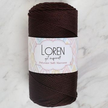Loren Polyester Soft Macrame 34440 LM034 Koyu Kahverengi El Örgü İpi