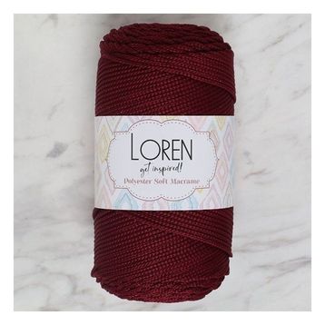Loren Polyester Soft Macrame 34444 LM039 Bordo El Örgü İpi