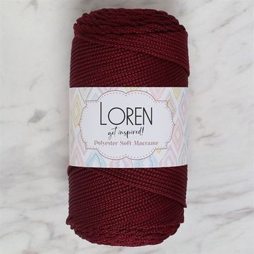 Loren Polyester Soft Macrame 34444 LM039 Bordo El Örgü İpi