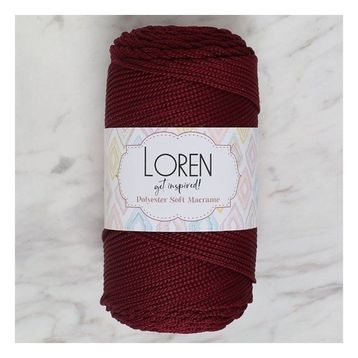 Loren Polyester Soft Macrame 34444 LM039 Bordo El Örgü İpi