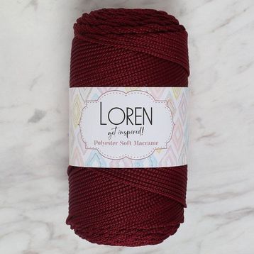 Loren Polyester Soft Macrame 34444 LM039 Bordo El Örgü İpi
