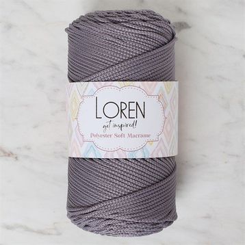 Loren Polyester Soft Macrame 34448 LM050 Gri El Örgü İpi