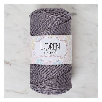 Loren Polyester Soft Macrame 34448 LM050 Gri El Örgü İpi