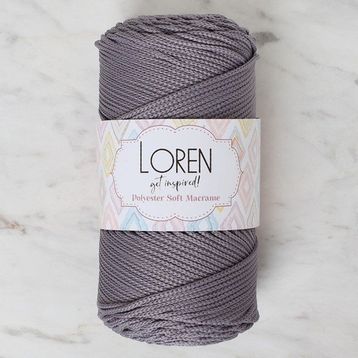 Loren Polyester Soft Macrame 34448 LM050 Gri El Örgü İpi