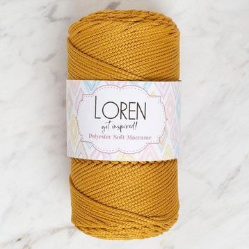 Loren Polyester Soft Macrame 34449 LM061 Hardal El Örgü İpi
