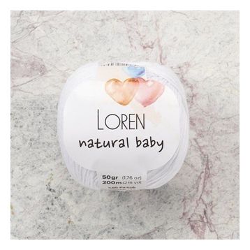 Loren R001 33829 Natural Baby Beyaz El Örgü İpi