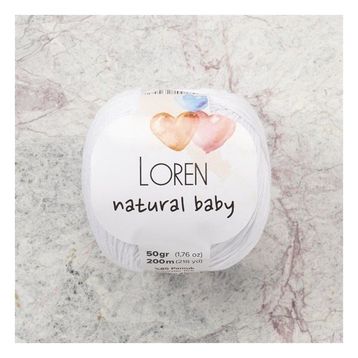Loren R001 33829 Natural Baby Beyaz El Örgü İpi