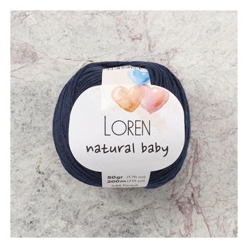 Loren R005 33940 Natural Baby Lacivert El Örgü İpi