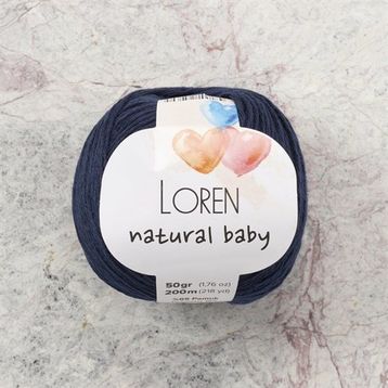 Loren R005 33940 Natural Baby Lacivert El Örgü İpi
