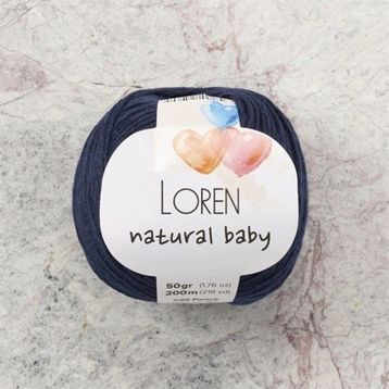 Loren R005 33940 Natural Baby Lacivert El Örgü İpi