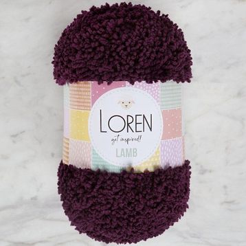Loren R015 Lamb Patlıcan Moru El Örgü İpi