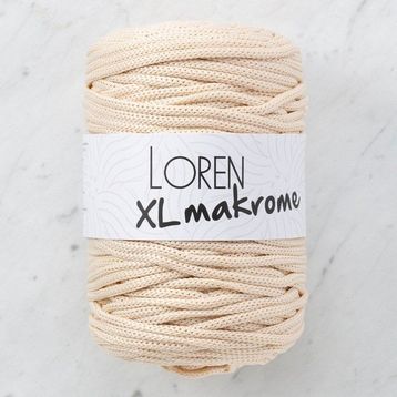 Loren R040 33705 XL Makrome Açık Bej El Örgü İpi