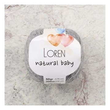 Loren R079 33827 Natural Baby Açık Gri El Örgü İpi