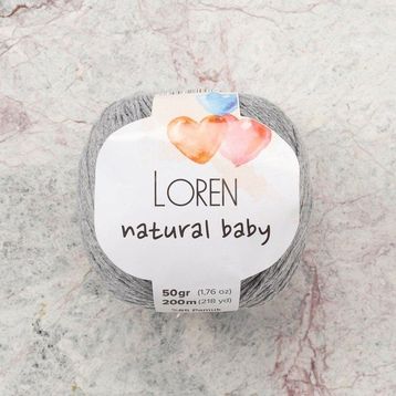 Loren R079 33827 Natural Baby Açık Gri El Örgü İpi