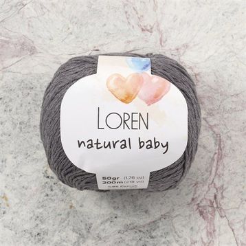Loren R082 33946 Natural Baby Gri El Örgü İpi