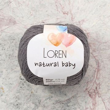 Loren R082 33946 Natural Baby Gri El Örgü İpi