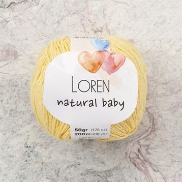 Loren R086 33942 Natural Baby Sarı El Örgü İpi