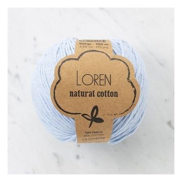 Loren R090 33921 Natural Cotton Bebe Mavi El Örgü İpi