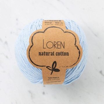 Loren R090 33921 Natural Cotton Bebe Mavi El Örgü İpi