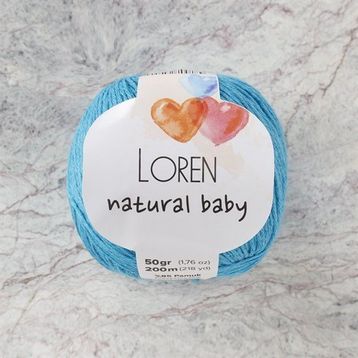 Loren R091 33934 Natural Baby Turkuaz El Örgü İpi