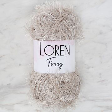 Loren RF050 Furry Açık Bej El Örgü İpi