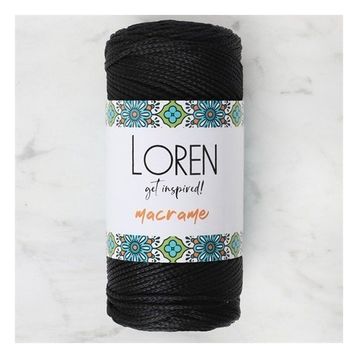 Loren RM001 34323 Macrame Siyah El Örgü İpi