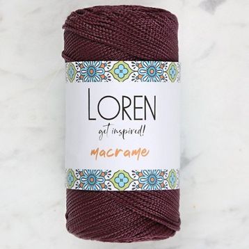 Loren RM115 Macrame Koyu Bordo El Örgü İpi