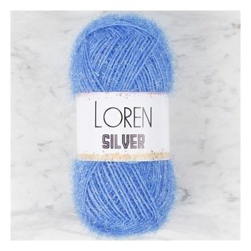 Loren RS0007 34091 Silver Açık Mavi El Örgü İpi