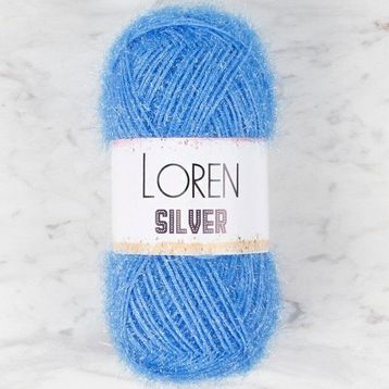 Loren RS0007 34091 Silver Açık Mavi El Örgü İpi