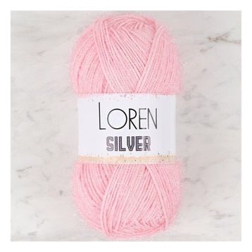 Loren RS0013 34074 Silver Toz Pembe El Örgü İpi