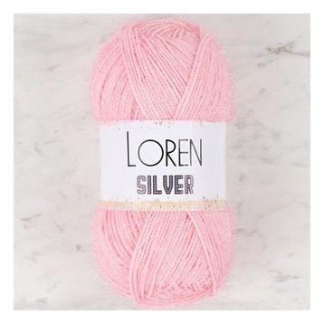 Loren RS0013 34074 Silver Toz Pembe El Örgü İpi