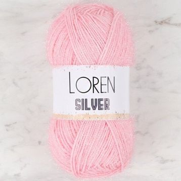 Loren RS0013 34074 Silver Toz Pembe El Örgü İpi