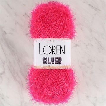 Loren RS0021 34077 Silver Fuşya El Örgü İpi