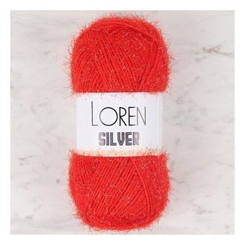 Loren RS0025 34087 Silver Kırmızı El Örgü İpi