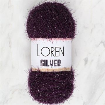 Loren RS0109 34082 Silver Patlıcan Moru El Örgü İpi