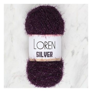 Loren RS0109 34082 Silver Patlıcan Moru El Örgü İpi