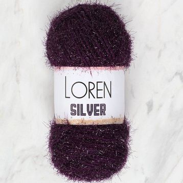 Loren RS0109 34082 Silver Patlıcan Moru El Örgü İpi