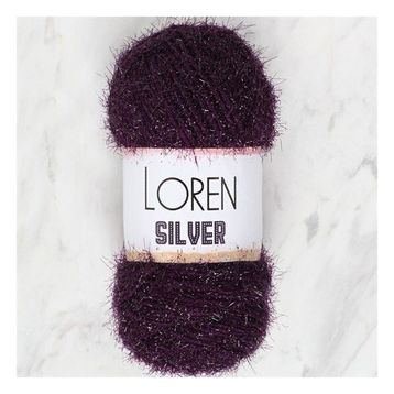 Loren RS0109 34082 Silver Patlıcan Moru El Örgü İpi