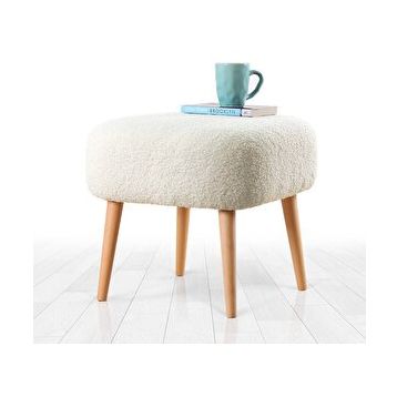 Lorence Home Lamberr Beyaz Teddy Kürk Puf